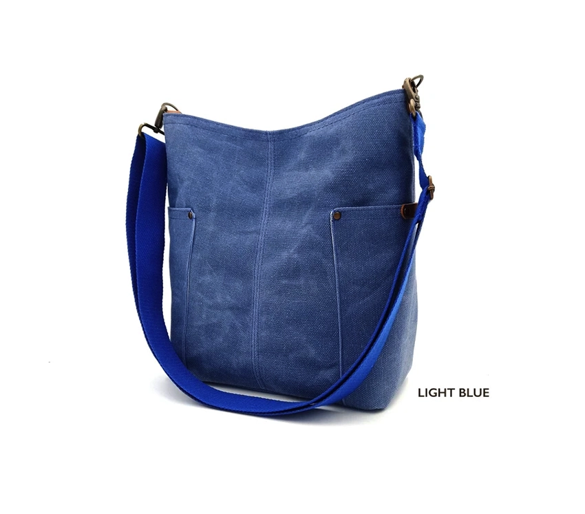 women bag in light blue color